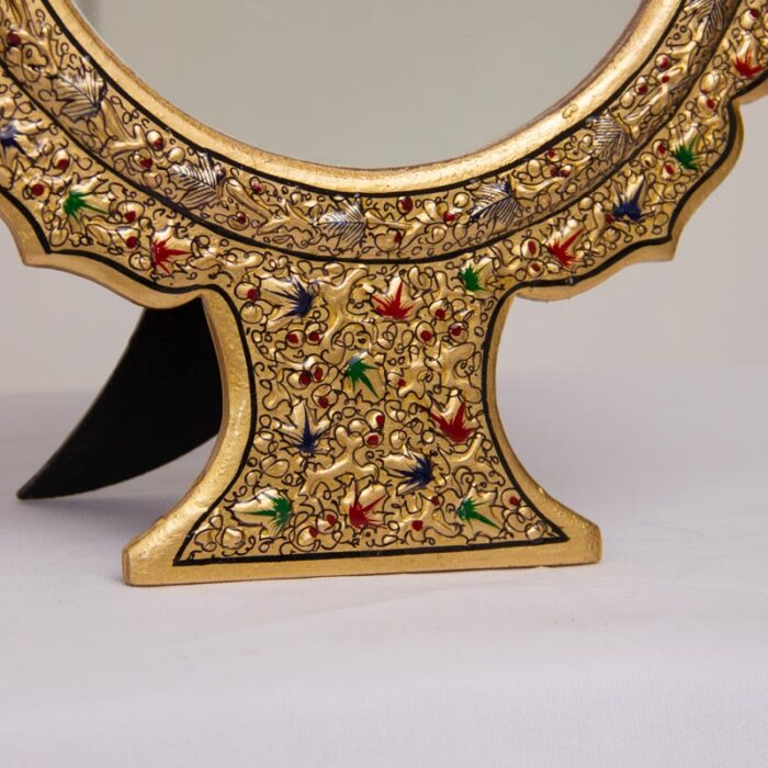 Paper Mache Golden Table Mirror - Image 2