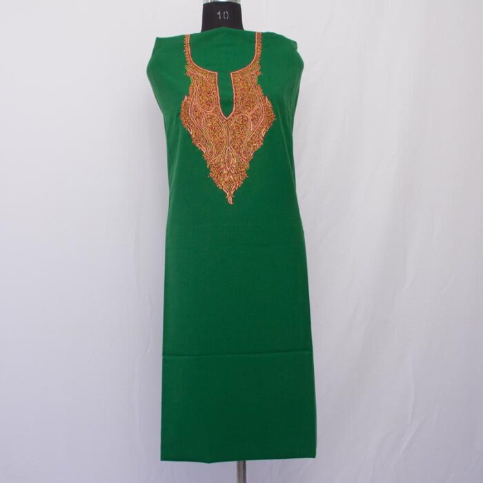Green Cotton 2pc Suit with Sozni Handwork - Image 3