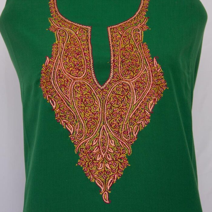 Green Cotton 2pc Suit with Sozni Handwork - Image 2