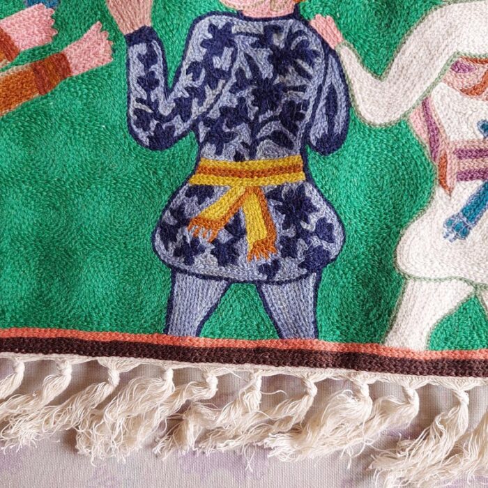 Mughal Darbar Wool Wall Hanging 5x3 - Image 5