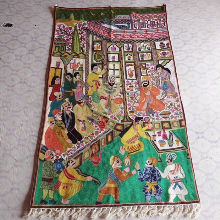 Mughal Darbar Wool Wall Hanging 5x3