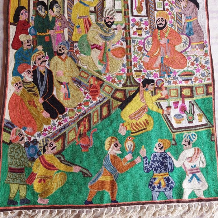 Mughal Darbar Wool Wall Hanging 5x3 - Image 2