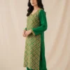 2pc Unstitched Suit with Kashmiri Jama Aari Handwork | Green Ruby Cotton