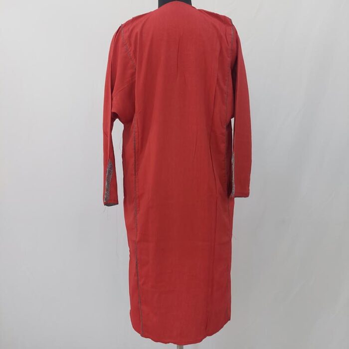 Red Tilla Cotton Pheran - Image 4