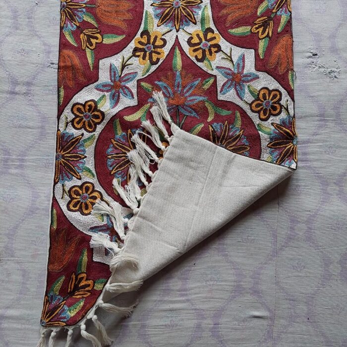 6×1.5 Pari Mahal Chainstitch Silk Handmade Runner - Image 4