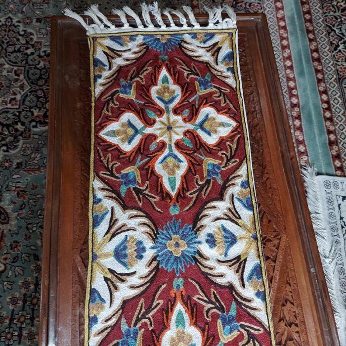 6×1 Yemberzal Chainstitch Silk Handmade Runner - Image 2
