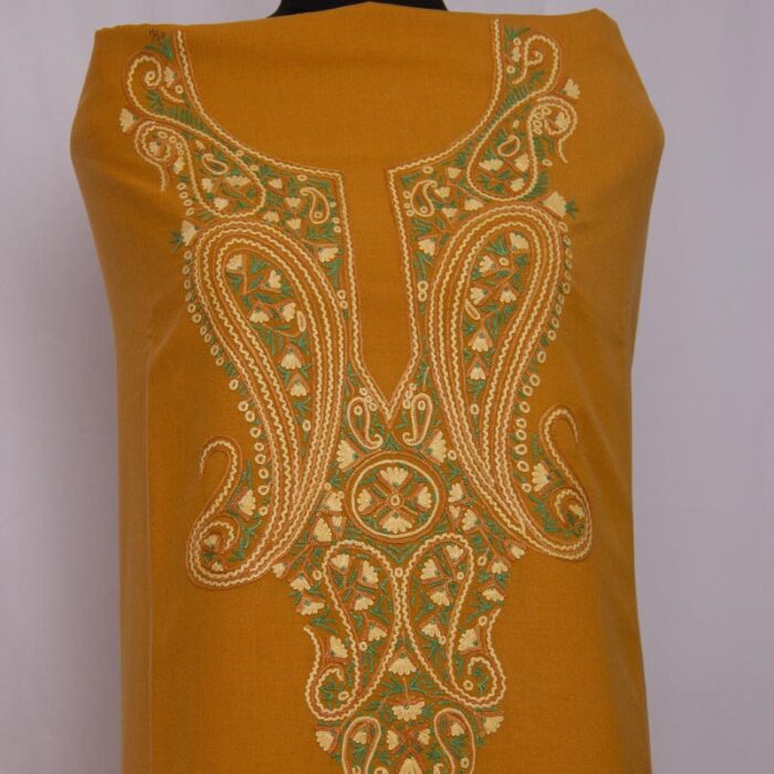 Light Brown Summer cool 2pc Suit with Kashmiri Aari Handwork