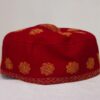 Maroon Pure Pashmina Hand Sozni Cap