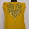 Light Mustard Cotton 2pc Suit with Paper Mache Sozni Handwork