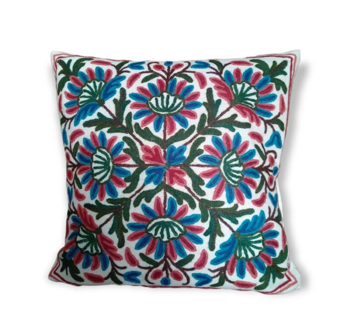 Nyul Posh Embroidered Crewel 16×16 Cushion Cover