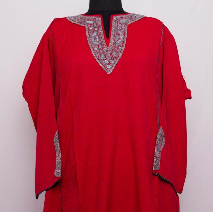 Red Tilla Cotton Pheran