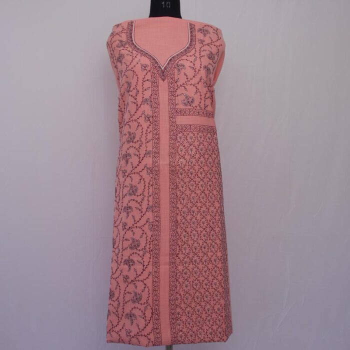 Pink Ruby Cotton 2pc Suit with All Over Sozni Handwork - Image 3