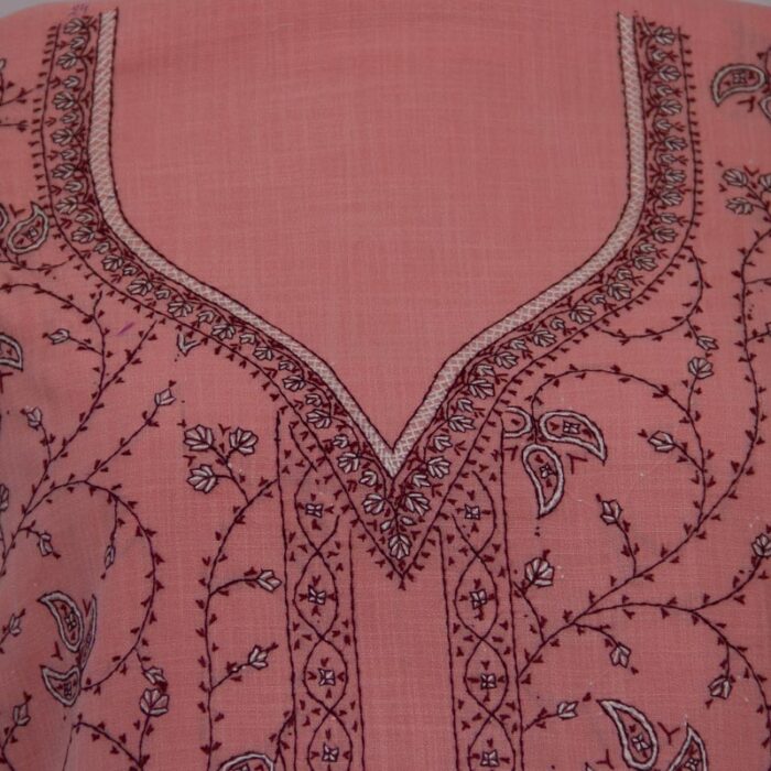 Pink Ruby Cotton 2pc Suit with All Over Sozni Handwork - Image 2