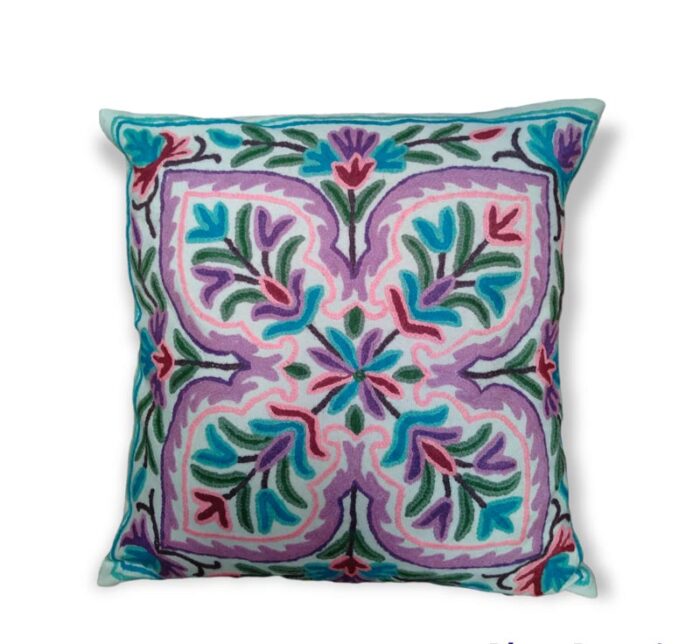 Dil Aziz Embroidered Crewel 16×16 Cushion Cover
