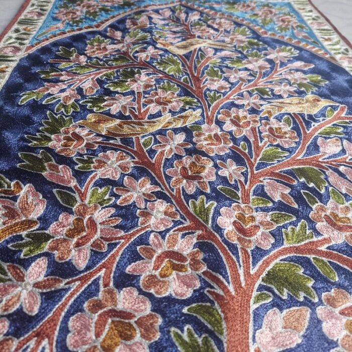 Blue Silk Tree of Life Wall Hanging 3x2ft - Image 5