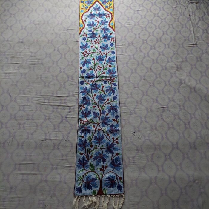 6×1 Nyul Chinari Chainstitch Silk Handmade Runner or Wall Hanging - Image 2