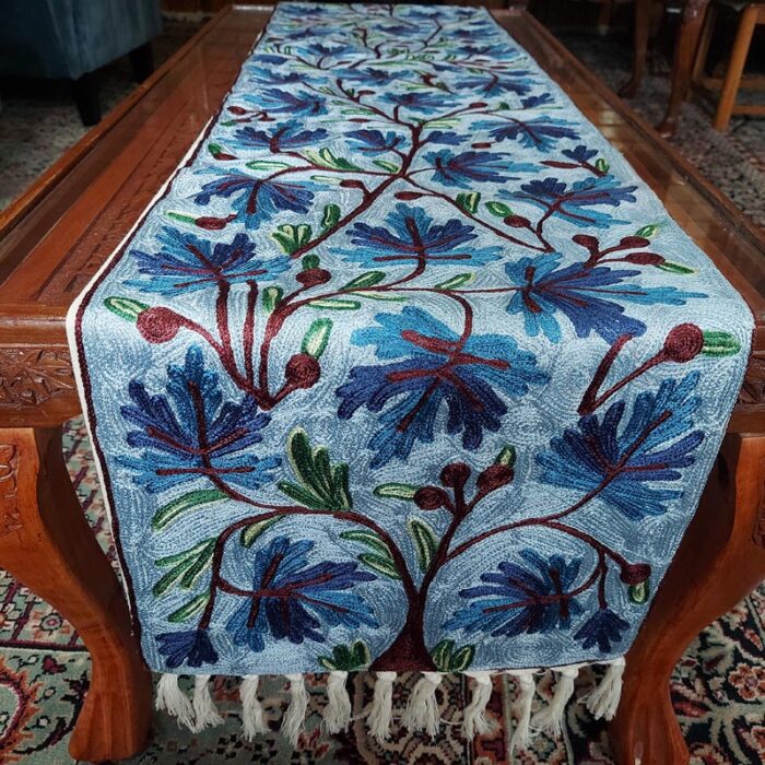6×1 Nyul Chinari Chainstitch Silk Handmade Runner or Wall Hanging