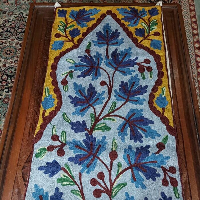 6×1 Nyul Chinari Chainstitch Silk Handmade Runner or Wall Hanging - Image 3