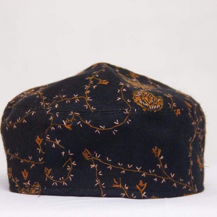 Black Toosha Hand Sozni Cap