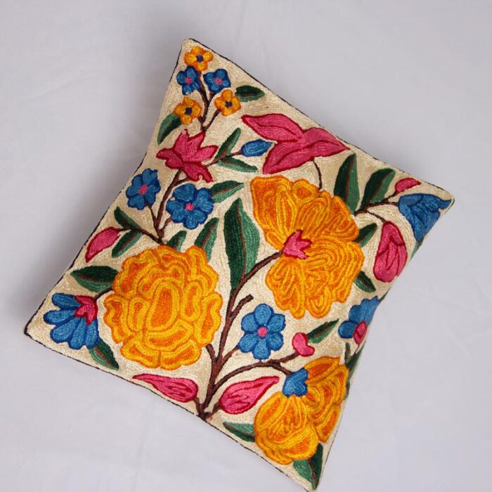 Bodh Posh Kashmiri Chainstitch Cushion Cover 12×12 (Pair)