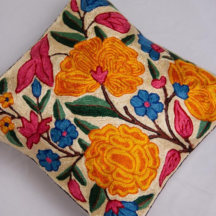 Bodh Posh Kashmiri Chainstitch Cushion Cover 12×12 (Pair) - Image 2