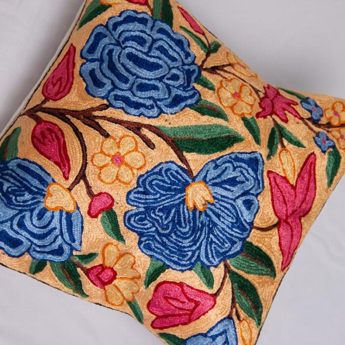 Nyul Posh Kashmiri Chainstitch Cushion Cover 12×12 (Pair) - Image 2