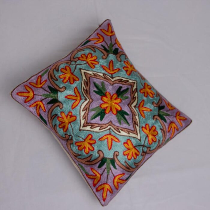 Taruk Kashmiri Chainstitch Cushion Cover 12×12 (Pair)