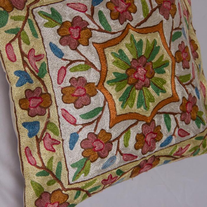 Taruk Kashmiri Chainstitch Cushion Cover 16×16  (Pair) - Image 2