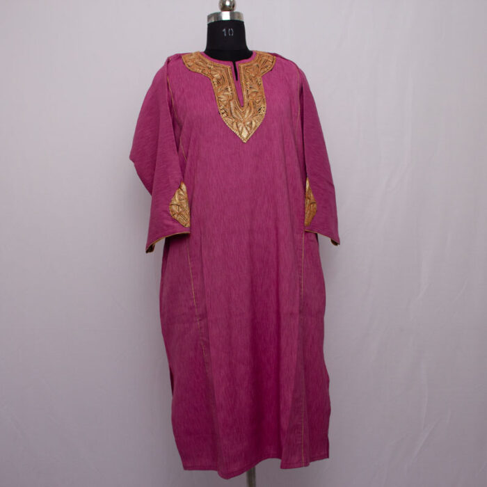 Purple Tilla Cotton Pheran - Image 3
