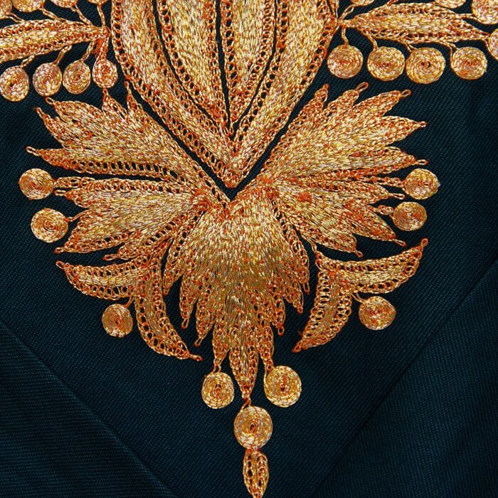 Dark Green Tweed Golden Tilla Pheran - Image 3