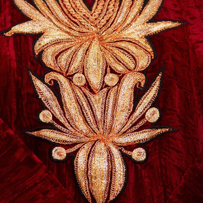 Maroon Wine Crush Velvet II Tilla Pheran - Image 3