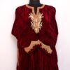 Maroon Wine Crush Velvet II Tilla Pheran