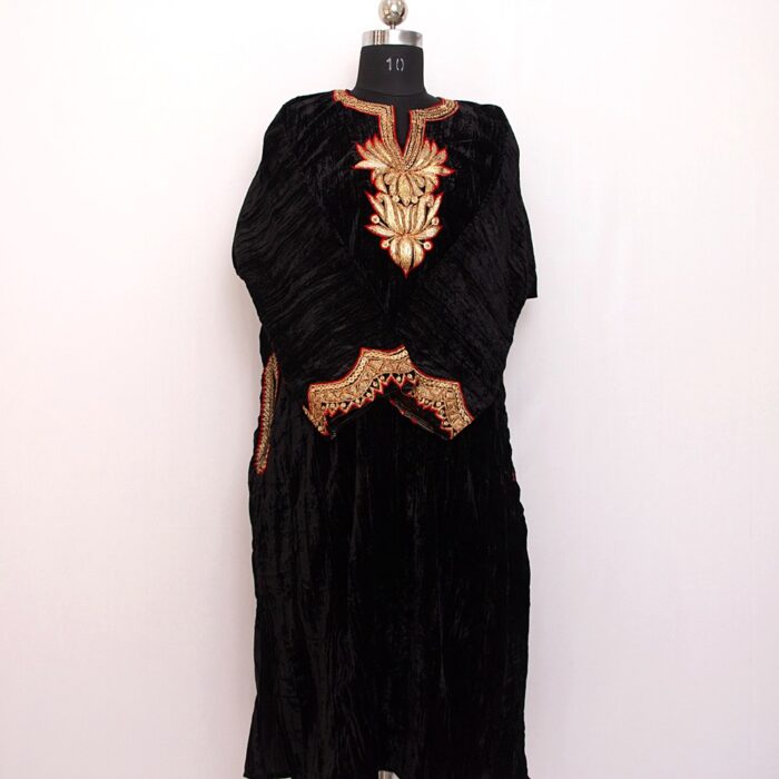 Black Crush Velvet Tilla Pheran - Image 3