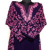 Dark Blue Side Panel Aari Cashmilon Pheran