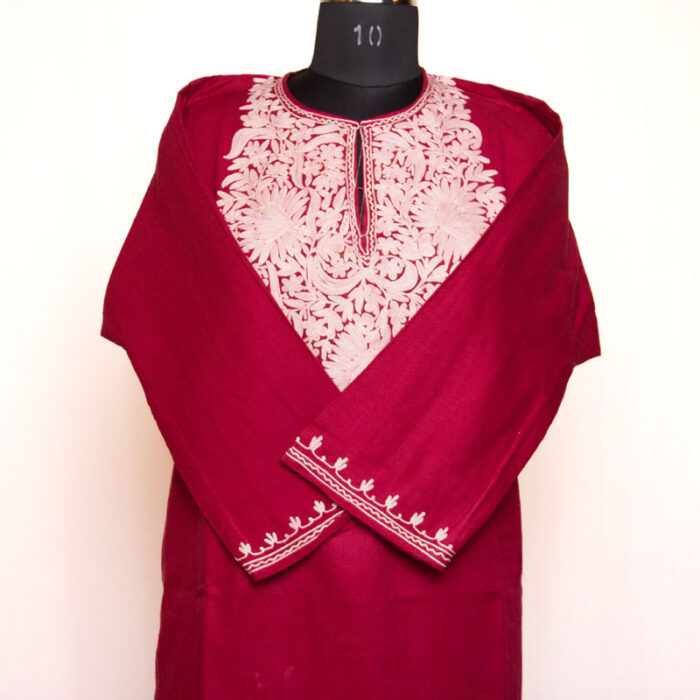 Dark Pink Aari Cashmilon Pheran