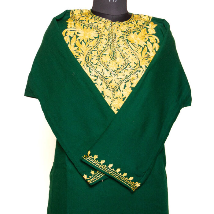 Green Aari Cashmilon Pheran