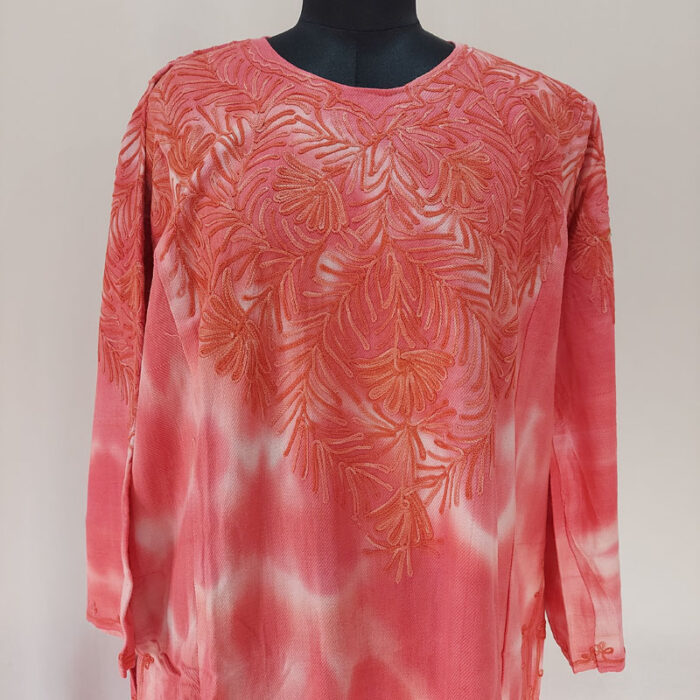 Pink Tie-Dye Cashmilon Aari Pheran