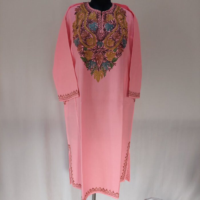 Pink Cashmilon Aari Pheran - Image 3