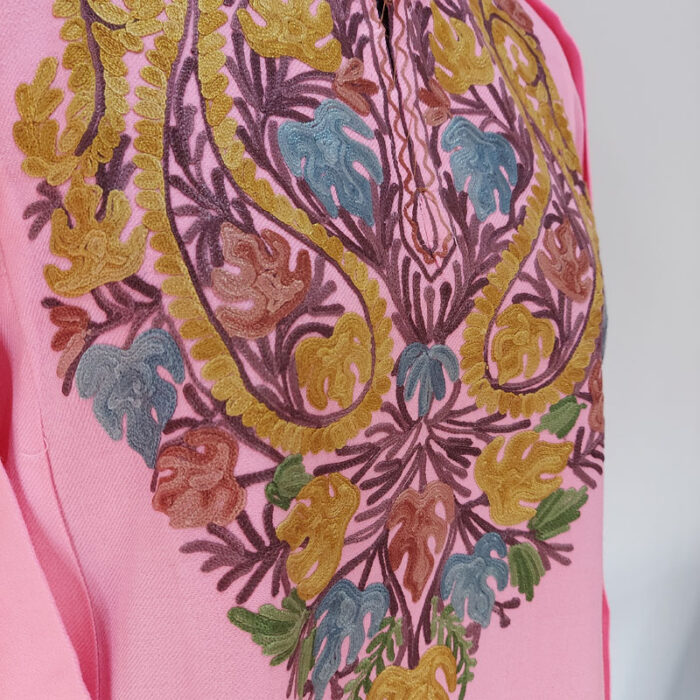 Pink Cashmilon Aari Pheran - Image 2