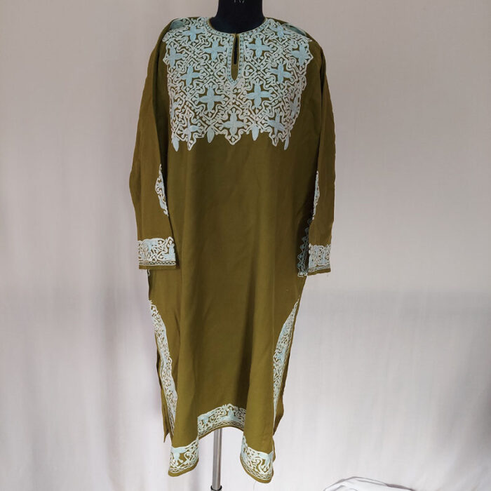 Mehndi Green Raffal Aari Pheran - Image 2