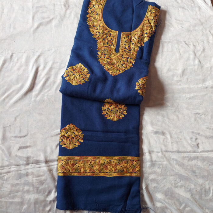 Dark Blue Cashmilon Aari 3Pc Suit - Image 2