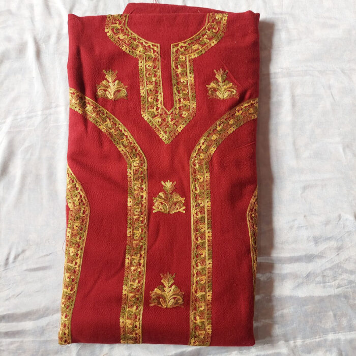Maroon Cashmilon Aari 3Pc Suit