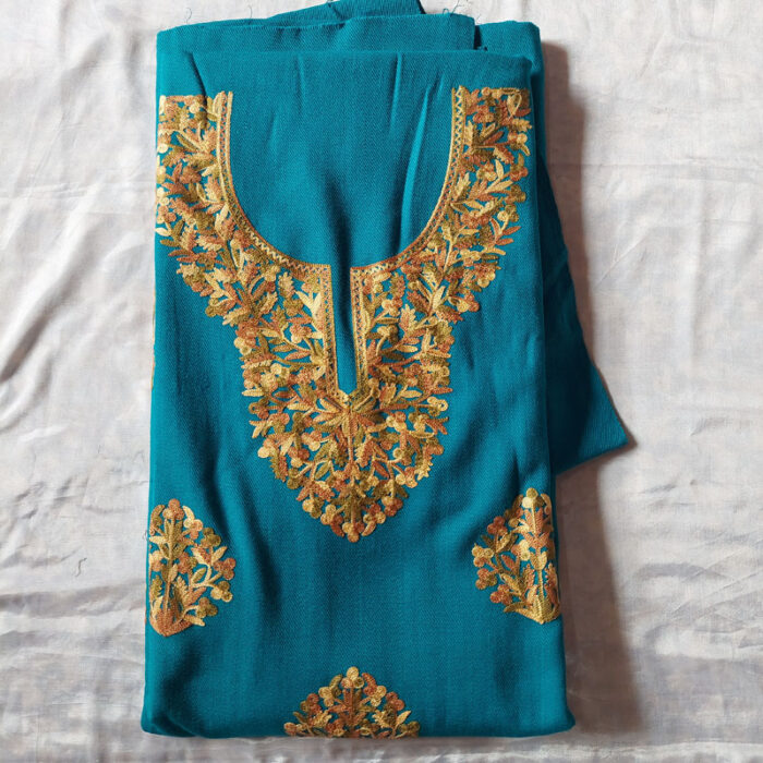Rama Green Cashmilon Aari 3Pc Suit