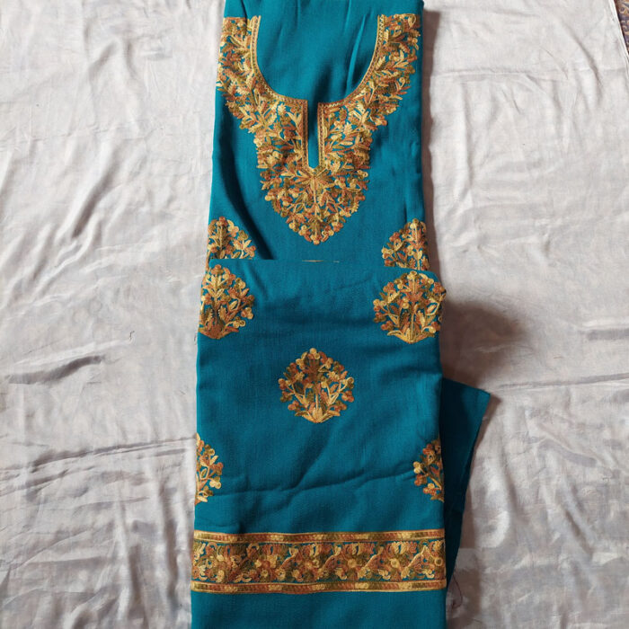 Rama Green Cashmilon Aari 3Pc Suit - Image 2