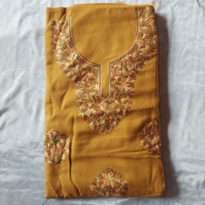 Mustard Cashmilon Aari 3Pc Suit