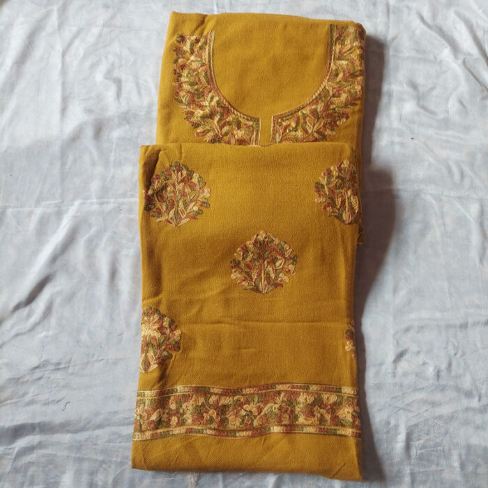Mustard Cashmilon Aari 3Pc Suit - Image 2