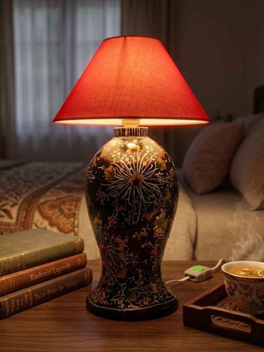 Paper-Mache Table Lamp | Handmade Kashmiri Craft