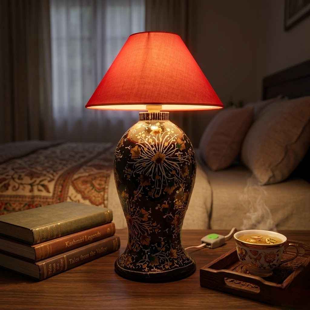 Paper-Mache Table Lamp | Handmade Kashmiri Craft