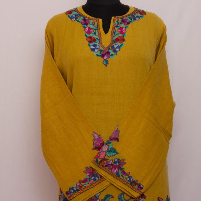 Aari Handwork Paper Mache Raffal Pheran - Image 4