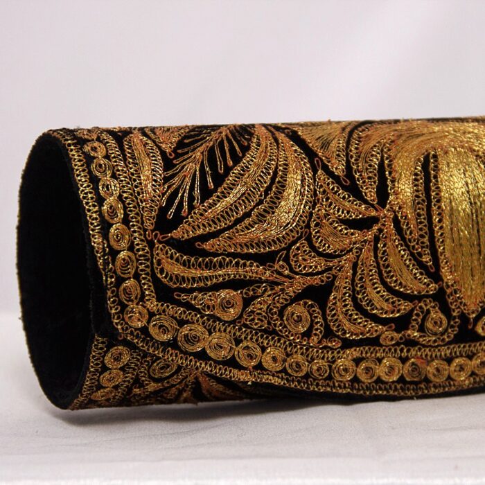 Black Velvet Clutch With Golden Tilla Work - Image 2
